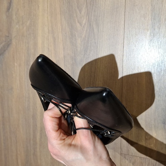 NWOT Michael Kors Women's Black Leather "Tabby" Lace-up Flats - Picture 6 of 8